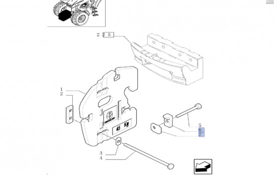 Counterweight New Holland Case Tm, Mxm, T6, T7, Tsa, T7000, Maxxum, Puma Fan Weight Lock Plate Kit 82012443: picture 10