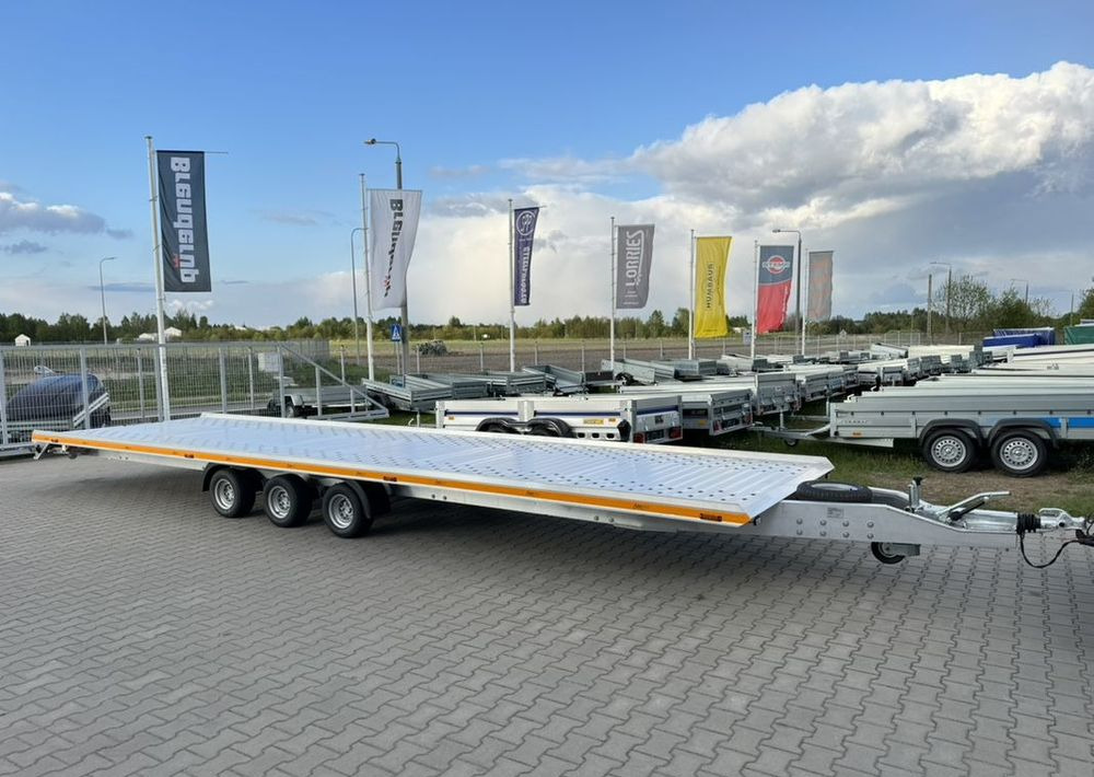 New Autotransporter trailer Gromex laweta aluminiowa | 850x210cm | DMC 3500kg | platforma na 2 auta | 3 osie AL-KO | OŚWIETLENIE LED: picture 1