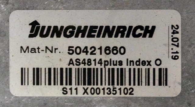 Jungheinrich 50421660 | rij regeling drive controller AS4814 Plus Index 0 504321 - ECU for Material handling equipment: picture 2 Jungheinrich 50421660 | rij regeling drive controller AS4814 Plus Index 0 504321 - ECU for Material handling equipment: picture 2