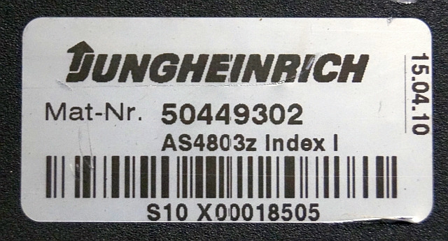 Jungheinrich 50449302 | Stuur regeling Controller AS4803 Z Index I sn.S10X000185 - ECU for Material handling equipment: picture 3 Jungheinrich 50449302 | Stuur regeling Controller AS4803 Z Index I sn.S10X000185 - ECU for Material handling equipment: picture 3