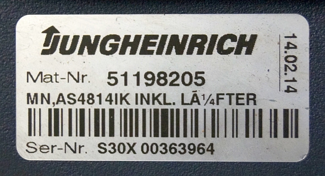 Jungheinrich 51159321 | Rij/hef regeling drive/lifting controller AS4814Ik Index - ECU for Material handling equipment: picture 5 Jungheinrich 51159321 | Rij/hef regeling drive/lifting controller AS4814Ik Index - ECU for Material handling equipment: picture 5