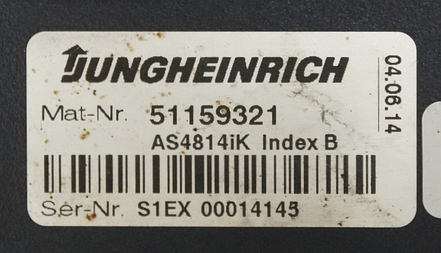 Jungheinrich 51159321 | Rij/hef regeling drive/lifting controller AS4814Ik Index - ECU for Material handling equipment: picture 3 Jungheinrich 51159321 | Rij/hef regeling drive/lifting controller AS4814Ik Index - ECU for Material handling equipment: picture 3