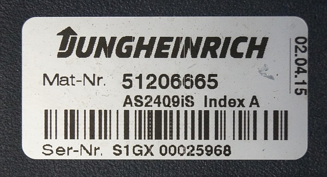Jungheinrich 51206665 | Rij/hef regeling Drive/lift controller AS2409 i S Index - ECU for Material handling equipment: picture 2 Jungheinrich 51206665 | Rij/hef regeling Drive/lift controller AS2409 i S Index - ECU for Material handling equipment: picture 2