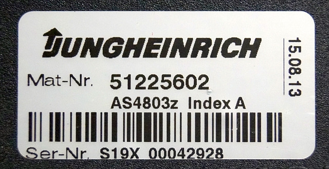 Jungheinrich 51225602 | Stuur regeling steering Controller AS4803 Z index A from - ECU for Material handling equipment: picture 3 Jungheinrich 51225602 | Stuur regeling steering Controller AS4803 Z index A from - ECU for Material handling equipment: picture 3