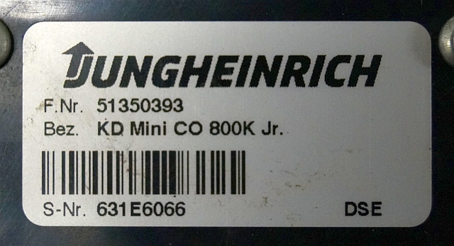 Jungheinrich 51350393 | Display KD mini Co 800K Jr. sn. 631E6066 - Dashboard for Material handling equipment: picture 3 Jungheinrich 51350393 | Display KD mini Co 800K Jr. sn. 631E6066 - Dashboard for Material handling equipment: picture 3