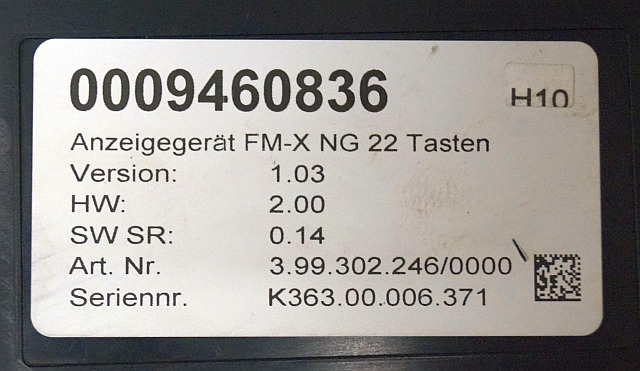 Still 0009460836 | Display V1.03 HW 2.00 Sw. 0.14 399302246/0000 sn K363.00.006 - Dashboard for Material handling equipment: picture 3 Still 0009460836 | Display V1.03 HW 2.00 Sw. 0.14 399302246/0000 sn K363.00.006 - Dashboard for Material handling equipment: picture 3