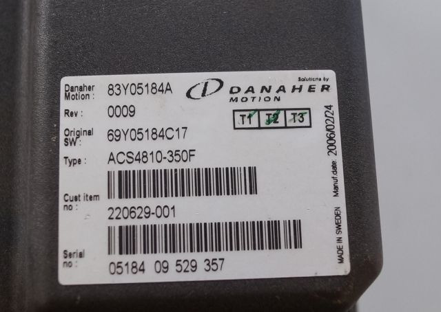Toyota/BT 220629-001 | Danaher motion AC Superdrive motor controller 83Y05184A A Danaher motion AC Superdrive motor controller 83Y05184A ACS4810-350F Rev 0009 sn. 0518409529357 - ECU for Material handling equipment: picture 2 Toyota/BT 220629-001 | Danaher motion AC Superdrive motor controller 83Y05184A A Danaher motion AC Superdrive motor controller 83Y05184A ACS4810-350F Rev 0009 sn. 0518409529357 - ECU for Material handling equipment: picture 2
