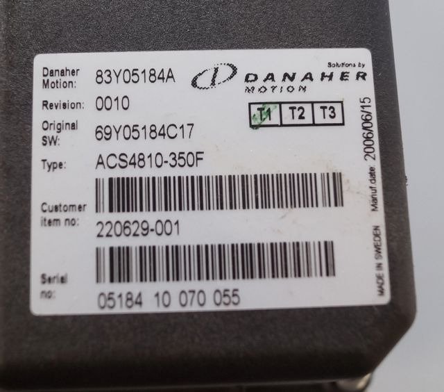Toyota/BT 220629-001 | Danaher motion AC Superdrive motor controller 83Y05184A A Danaher motion AC Superdrive motor controller 83Y05184A ACS4810-350F Rev 0010 sn. 0518410070055 - ECU for Material handling equipment: picture 2 Toyota/BT 220629-001 | Danaher motion AC Superdrive motor controller 83Y05184A A Danaher motion AC Superdrive motor controller 83Y05184A ACS4810-350F Rev 0010 sn. 0518410070055 - ECU for Material handling equipment: picture 2
