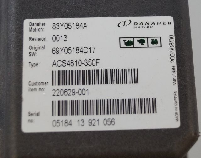 Toyota/BT 220629-001 | Danaher motion AC Superdrive motor controller 83Y05184A A Danaher motion AC Superdrive motor controller 83Y05184A ACS4810-350F Rev 0013 sn. 0518413921056 - ECU for Material handling equipment: picture 2 Toyota/BT 220629-001 | Danaher motion AC Superdrive motor controller 83Y05184A A Danaher motion AC Superdrive motor controller 83Y05184A ACS4810-350F Rev 0013 sn. 0518413921056 - ECU for Material handling equipment: picture 2
