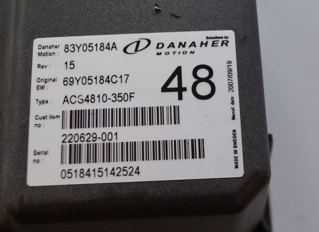 Toyota/BT 220629-001 | Danaher motion AC Superdrive motor controller 83Y05184A A Danaher motion AC Superdrive motor controller 83Y05184A ACS4810-350F Rev 15 sn. 0518415142524 - ECU for Material handling equipment: picture 2 Toyota/BT 220629-001 | Danaher motion AC Superdrive motor controller 83Y05184A A Danaher motion AC Superdrive motor controller 83Y05184A ACS4810-350F Rev 15 sn. 0518415142524 - ECU for Material handling equipment: picture 2