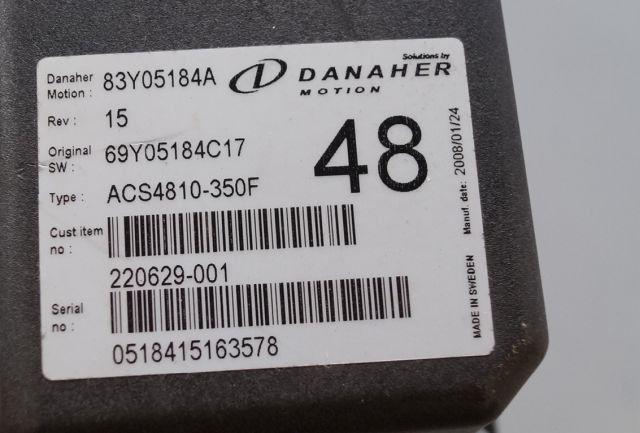 Toyota/BT 220629-001 | Danaher motion AC Superdrive motor controller 83Y05184A A Danaher motion AC Superdrive motor controller 83Y05184A ACS4810-350F Rev 15 sn. 0518415163578 - ECU for Material handling equipment: picture 2 Toyota/BT 220629-001 | Danaher motion AC Superdrive motor controller 83Y05184A A Danaher motion AC Superdrive motor controller 83Y05184A ACS4810-350F Rev 15 sn. 0518415163578 - ECU for Material handling equipment: picture 2