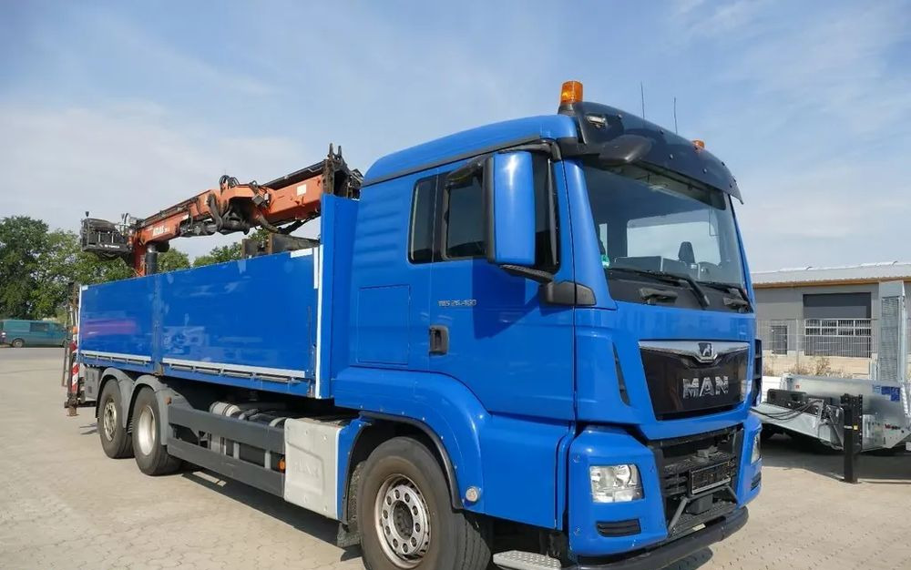 MAN TGS 26.460 – Platforma z żurawiem HDS tylnym do materiałów budowlanych / Retarder / 6x2 / Klima / Euro 6 - Crane truck, Dropside/ Flatbed truck: picture 1 MAN TGS 26.460 – Platforma z żurawiem HDS tylnym do materiałów budowlanych / Retarder / 6x2 / Klima / Euro 6 - Crane truck, Dropside/ Flatbed truck: picture 1