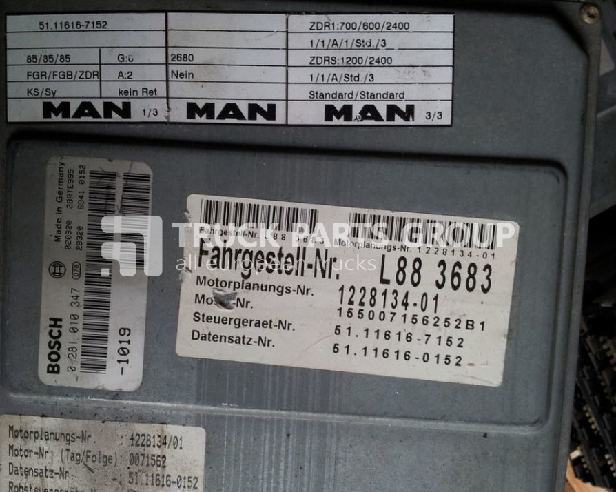 MAN ECU EDC, engine control unit 4 series , L2000, 51116167173, 5111 control unit - ECU for Truck: picture 3 MAN ECU EDC, engine control unit 4 series , L2000, 51116167173, 5111 control unit - ECU for Truck: picture 3