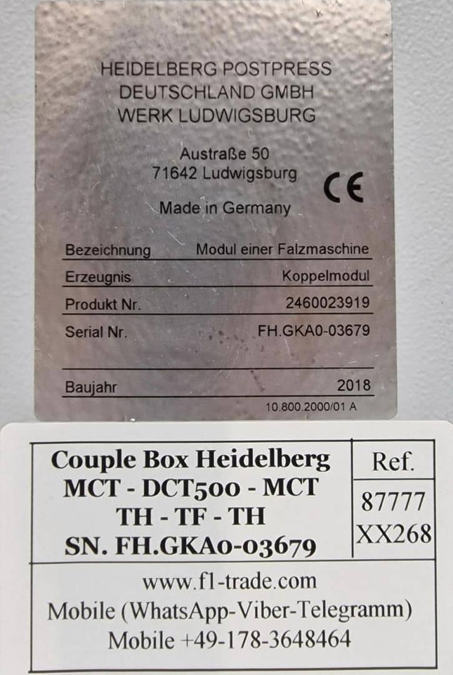 Printing machinery Heidelberg TH-TF-TH: picture 6