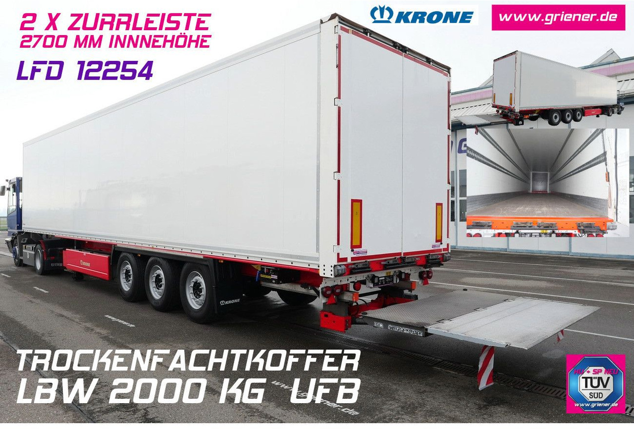 Krone SD 27/ LBW 2000 kg / 2 x ZURRLEISTE / DHOLLAND. - Closed box semi-trailer: picture 1 Krone SD 27/ LBW 2000 kg / 2 x ZURRLEISTE / DHOLLAND. - Closed box semi-trailer: picture 1