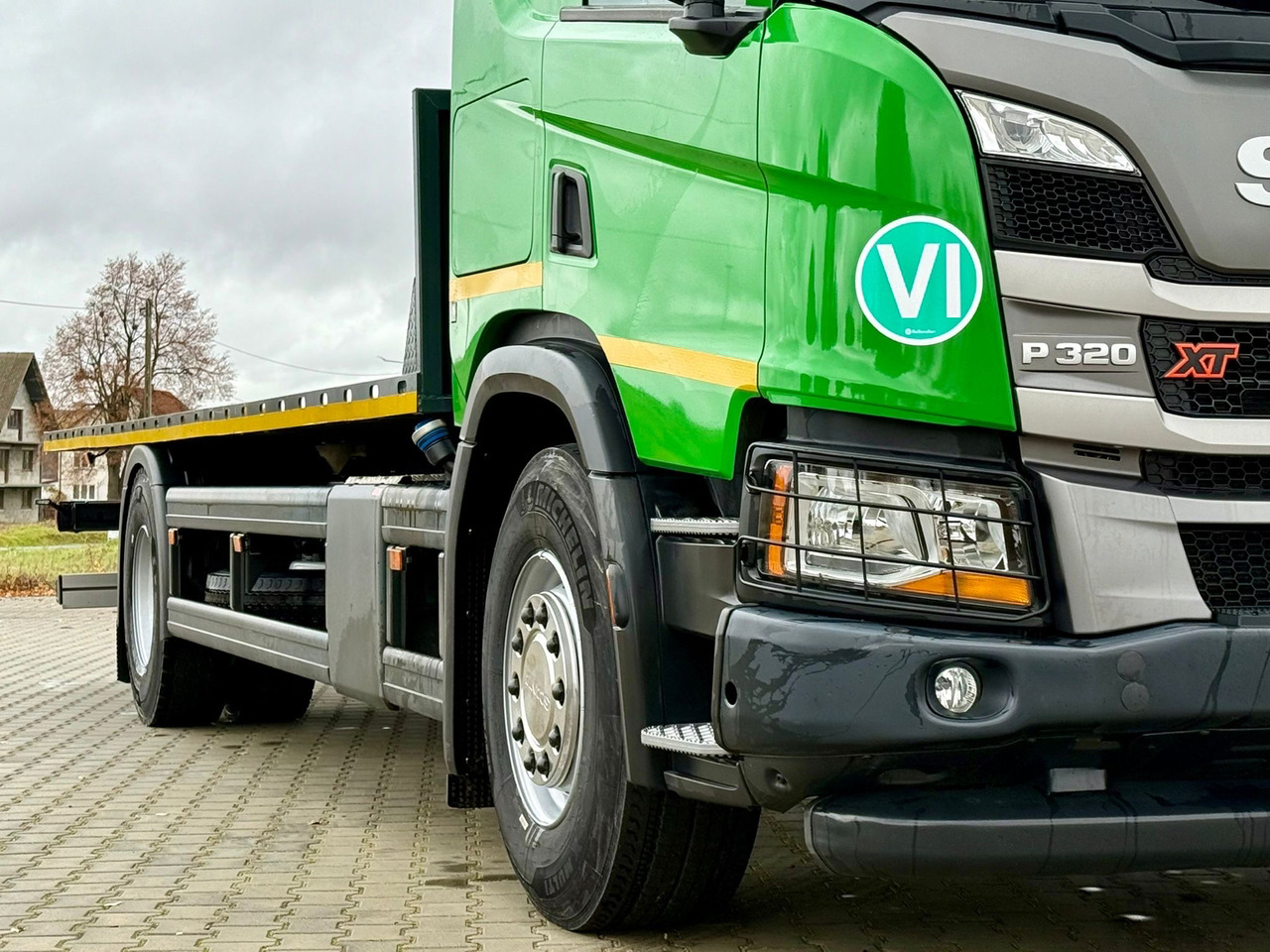 New Dropside/ Flatbed truck SCANIA P320 / PLATFORMA / NOWY / 5 TYŚ KM / SYPIALKA / 2023 ROK / CAŁA NA PODUSZKACH / 7.7 M DŁUGOŚCI / LAWETA / DO PRZEWOZU MASZYN ROLNICZYCH ITP: picture 10