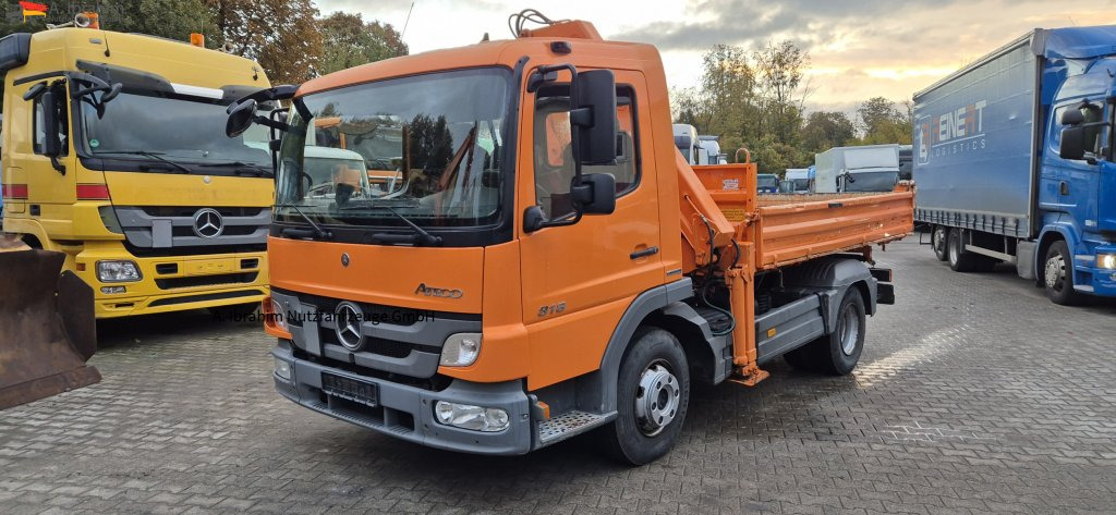 Mercedes-Benz 818 Meiller Dreiseitenkipper mit Kran - Tipper, Crane truck: picture 1 Mercedes-Benz 818 Meiller Dreiseitenkipper mit Kran - Tipper, Crane truck: picture 1