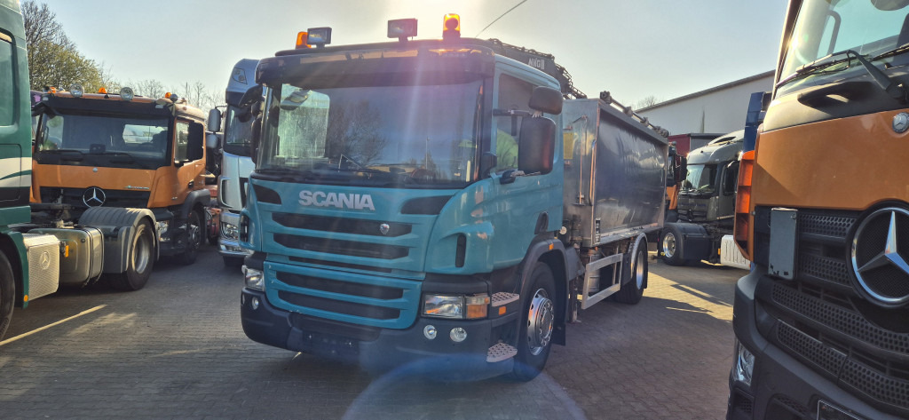 Scania P230, Kran, Edelstahlaufbau Greifer, Tierentsorgung - Tipper, Crane truck: picture 1 Scania P230, Kran, Edelstahlaufbau Greifer, Tierentsorgung - Tipper, Crane truck: picture 1