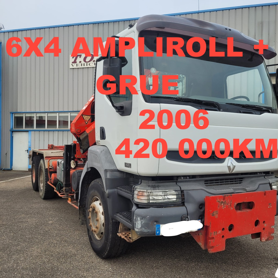 RENAULT KERAX AMPLIROLL GRUE 420DCI - Hook lift truck, Crane truck: picture 1 RENAULT KERAX AMPLIROLL GRUE 420DCI - Hook lift truck, Crane truck: picture 1