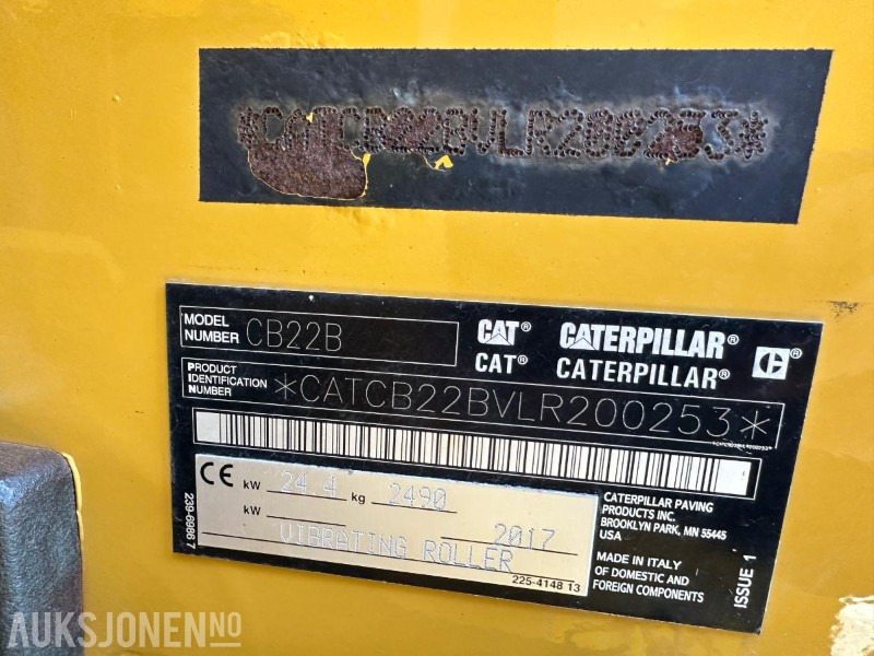 2017 CAT CB22B VIBRO VALS - 1896 Timer - Roller: picture 4 2017 CAT CB22B VIBRO VALS - 1896 Timer - Roller: picture 4
