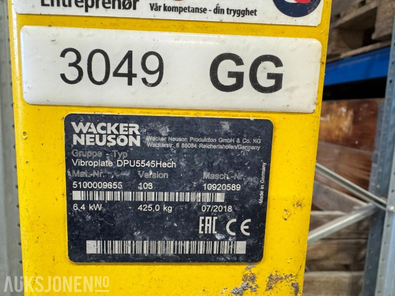2018 Wacker Neuson DPU5545Hech vibroplate 425 kg - Roller: picture 4 2018 Wacker Neuson DPU5545Hech vibroplate 425 kg - Roller: picture 4