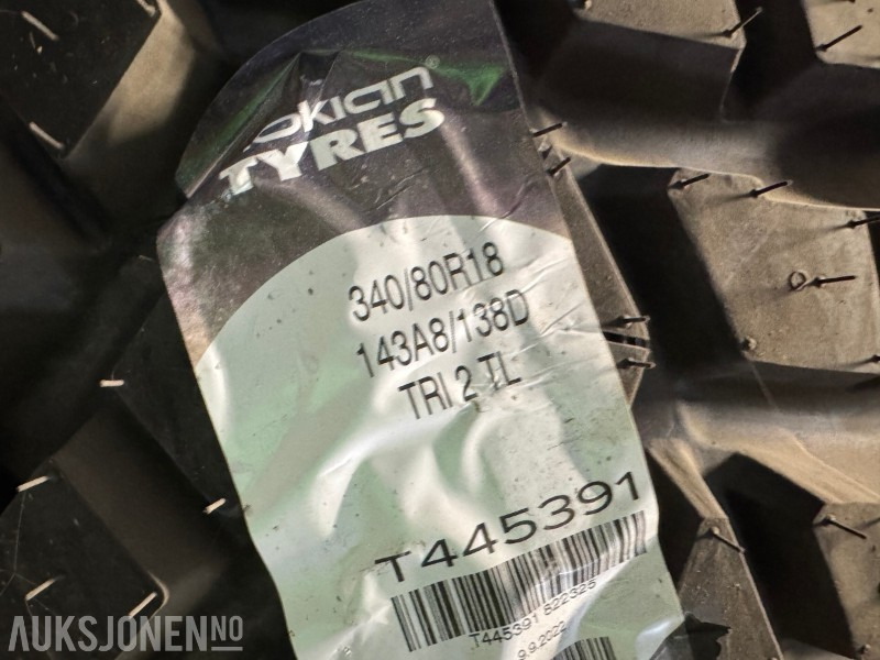 4 stk Nokian Maskindekk - 340/80R18 - Ubrukte - Attachment for Construction machinery: picture 3 4 stk Nokian Maskindekk - 340/80R18 - Ubrukte - Attachment for Construction machinery: picture 3