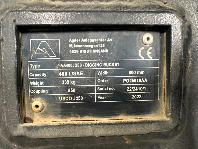 Agder graveskuffe 400l m tenner S50 - Attachment for Construction machinery: picture 3 Agder graveskuffe 400l m tenner S50 - Attachment for Construction machinery: picture 3