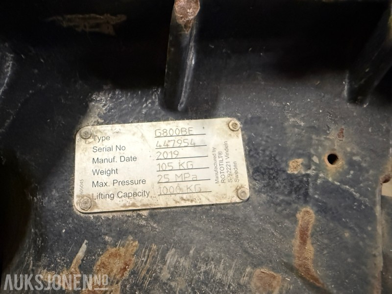 Andre 2 stk Rototilt tømmerklo/grip – G800BE og ukjent modell – selges samlet - Attachment for Construction machinery: picture 3 Andre 2 stk Rototilt tømmerklo/grip – G800BE og ukjent modell – selges samlet - Attachment for Construction machinery: picture 3