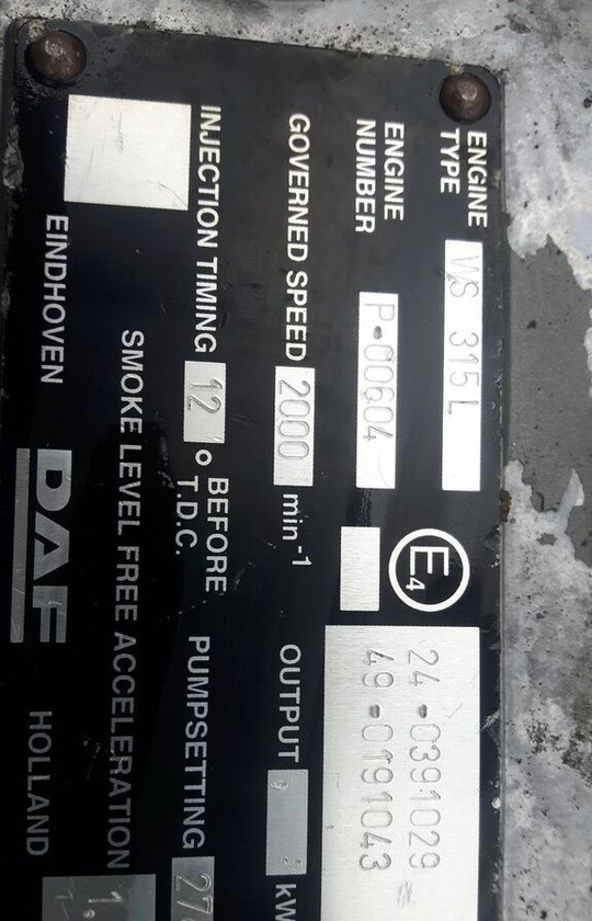 DAF WS315L   truck - Engine for Truck: picture 5 DAF WS315L   truck - Engine for Truck: picture 5