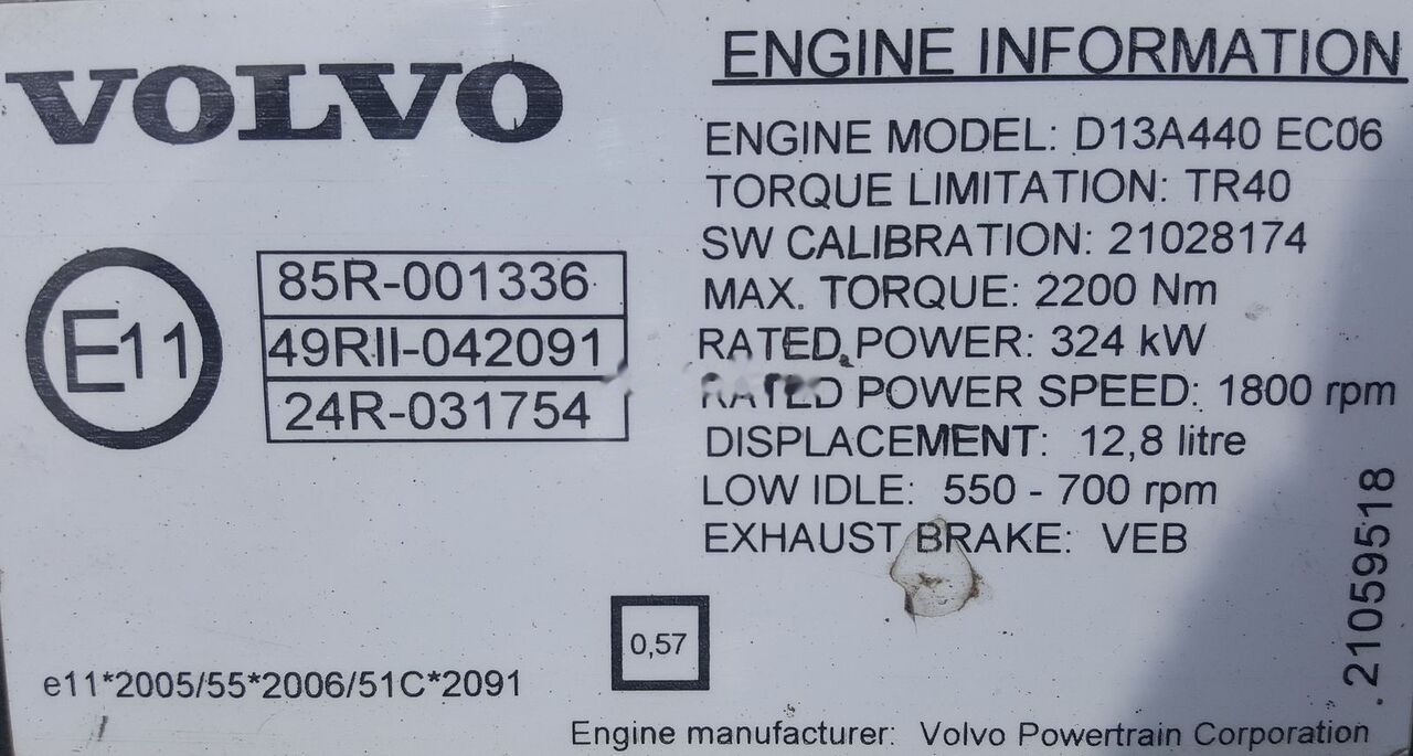 Volvo D13A440 EC06 Volvo FM, FMX - Engine for Truck: picture 2 Volvo D13A440 EC06 Volvo FM, FMX - Engine for Truck: picture 2