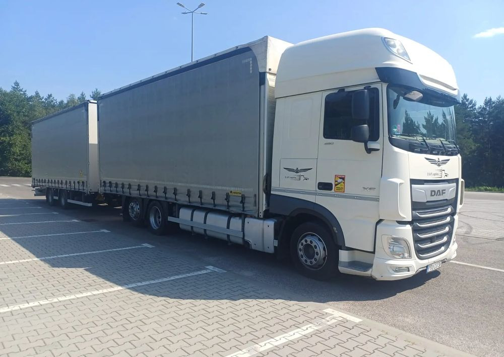 DAF XF 480 SUPER SPACE CAB / ZESTAW TANDEM PRZEJAZDOWY 120 M3 / SSC / ACC /EURO 6 - Curtainsider truck: picture 1 DAF XF 480 SUPER SPACE CAB / ZESTAW TANDEM PRZEJAZDOWY 120 M3 / SSC / ACC /EURO 6 - Curtainsider truck: picture 1