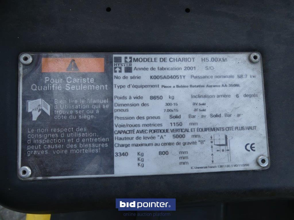 Diesel forklift Hyster H5.00x Year 2001: picture 12 Diesel forklift Hyster H5.00x Year 2001: picture 12