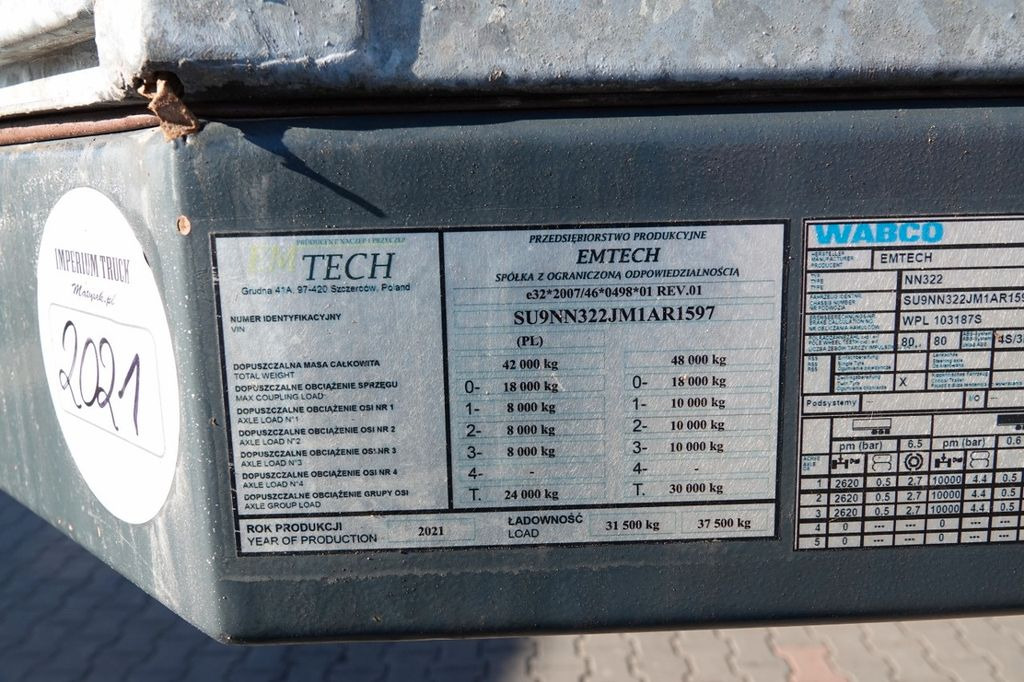 Low loader semi-trailer Emtech NACZEPA LAWETA / NISKOPODWOZIE / ROZCIĄGANA / DŁ: picture 19 Low loader semi-trailer Emtech NACZEPA LAWETA / NISKOPODWOZIE / ROZCIĄGANA / DŁ: picture 19