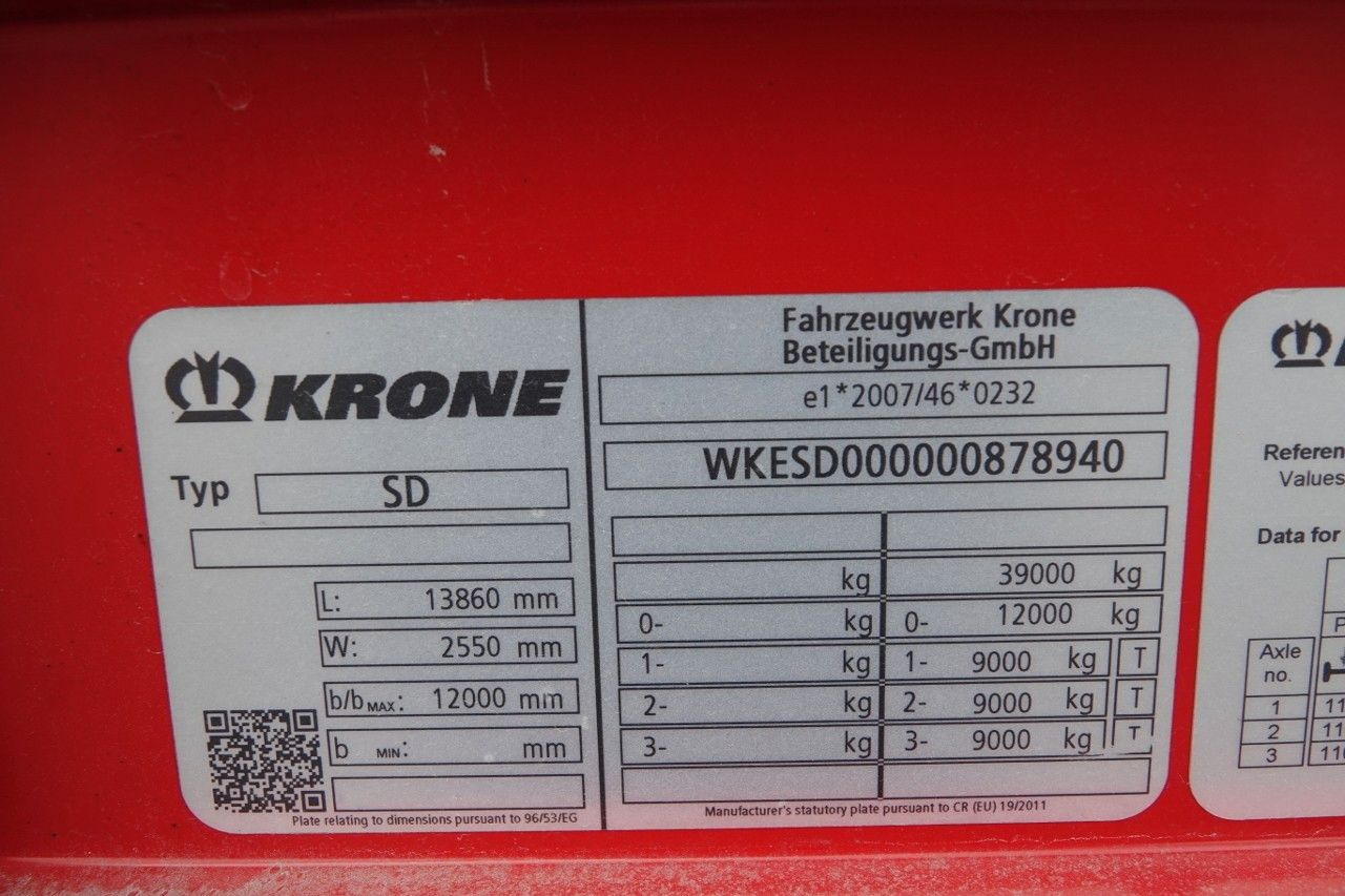 Curtainsider semi-trailer Krone FIRANKA / STANDARD / OŚ PODNOSZONA / PODNOSZONY: picture 19