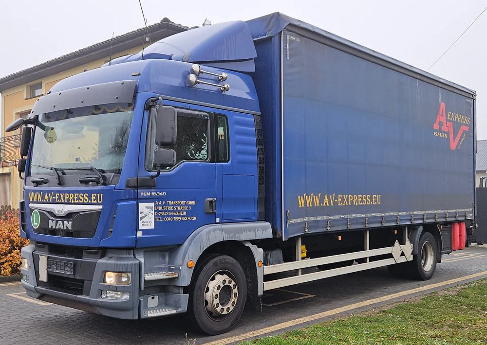 MAN TGM 18.340 / FIRANKA / SPROWADZONY / 9100 ŁADOWNOŚĆ / 18 PALET / E6 / WINDA / - Curtainsider truck: picture 1 MAN TGM 18.340 / FIRANKA / SPROWADZONY / 9100 ŁADOWNOŚĆ / 18 PALET / E6 / WINDA / - Curtainsider truck: picture 1