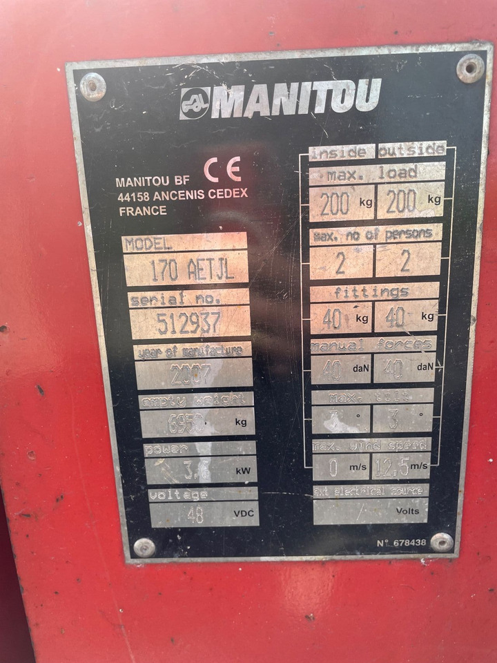Articulated boom Manitou 170 Aetj: picture 8