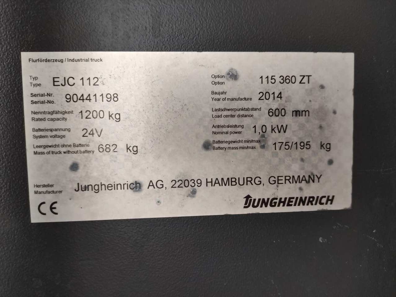 Jungheinrich EJC 112 - Stacker: picture 5 Jungheinrich EJC 112 - Stacker: picture 5