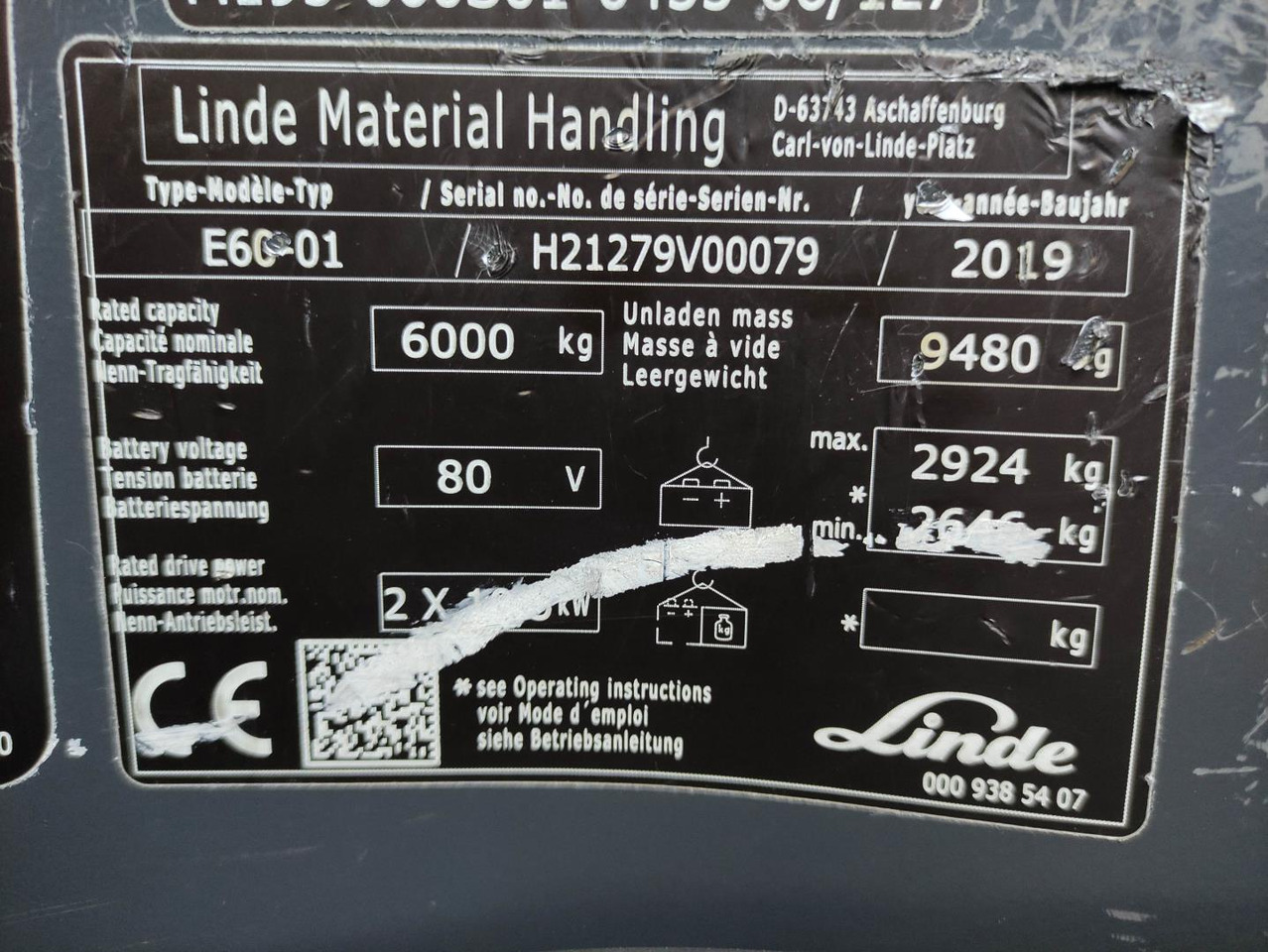 Electric forklift Linde E60-01-1279: picture 6