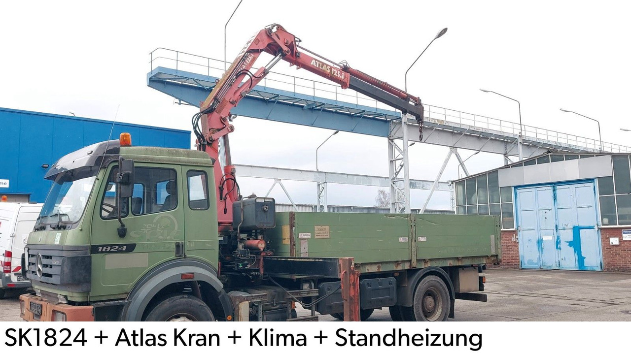 Mercedes-Benz SK 1824 Pritsche Atlas 125.1 Kran Klima Tempomat - Dropside/ Flatbed truck, Crane truck: picture 1 Mercedes-Benz SK 1824 Pritsche Atlas 125.1 Kran Klima Tempomat - Dropside/ Flatbed truck, Crane truck: picture 1