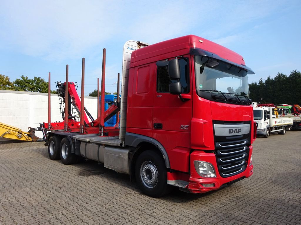 Timber truck, Crane truck DAF XF 510 + EPSILON M120Z Holzheckladekran +Greifer: picture 12