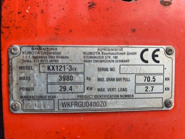 Mini excavator Kubota KX 121-3 Alpha Mini Bagger: picture 7