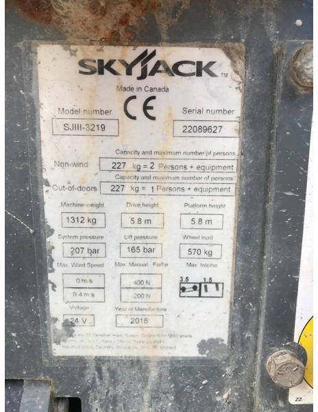 Skyjack SJ 3219 | 2016 - Scissor lift: picture 5 Skyjack SJ 3219 | 2016 - Scissor lift: picture 5