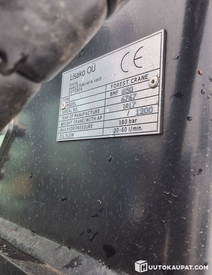 Farm tractor Valmet 6800 + PMF 850 crane + trailer BMF 9T, Leppävirta: picture 12 Farm tractor Valmet 6800 + PMF 850 crane + trailer BMF 9T, Leppävirta: picture 12