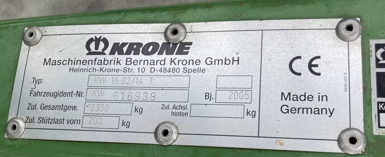Krone KW 15.02/14 schudder weidebouwmachines - Tedder/ Rake: picture 4 Krone KW 15.02/14 schudder weidebouwmachines - Tedder/ Rake: picture 4
