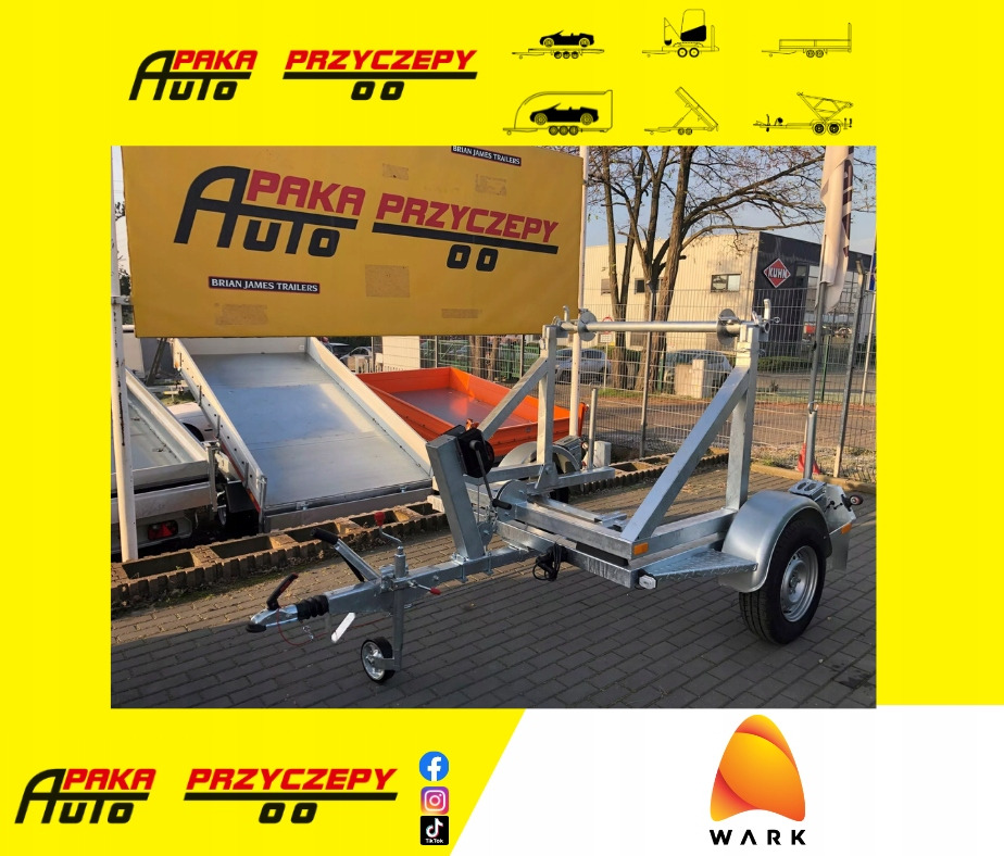 PRZYCZEPA KABLOWA POD BĘBEN KABLOWY ŚWIATŁOWÓD / CABLE TRAILER FOR FIBER OPTIC CABLE DRUM - Cable drum trailer: picture 1 PRZYCZEPA KABLOWA POD BĘBEN KABLOWY ŚWIATŁOWÓD / CABLE TRAILER FOR FIBER OPTIC CABLE DRUM - Cable drum trailer: picture 1