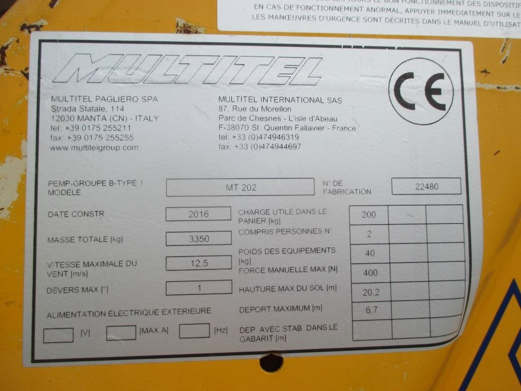 Truck mounted aerial platform Multitel MT 202: picture 15 Truck mounted aerial platform Multitel MT 202: picture 15