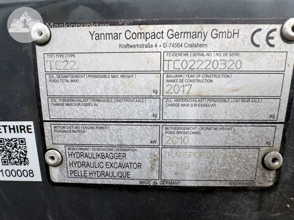 Mini excavator Yanmar TC 22: picture 8