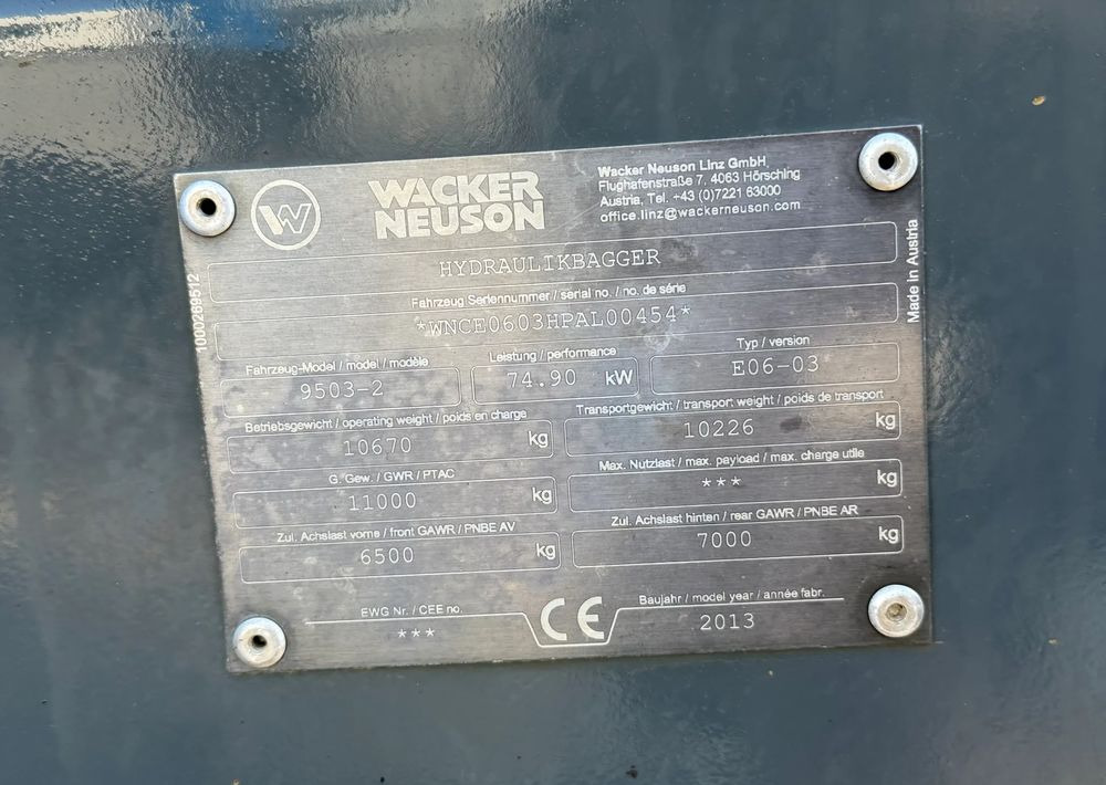 Wheel excavator Wacker Neuson 9503-2 TRZY ŁYŻKI: picture 12