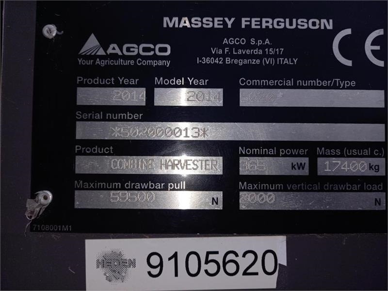 Combine harvester Massey Ferguson 9380 DELTA 35 fods Powerflow: picture 7 Combine harvester Massey Ferguson 9380 DELTA 35 fods Powerflow: picture 7