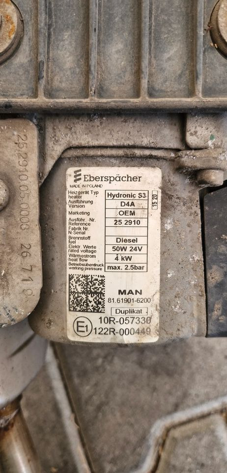 MAN TG3 TGX OGRZEWANIE POSTOJOWE EBERSPÄCHER HUDRONIC S3 81.61901-6200 - Heating/ Ventilation for Truck: picture 2 MAN TG3 TGX OGRZEWANIE POSTOJOWE EBERSPÄCHER HUDRONIC S3 81.61901-6200 - Heating/ Ventilation for Truck: picture 2